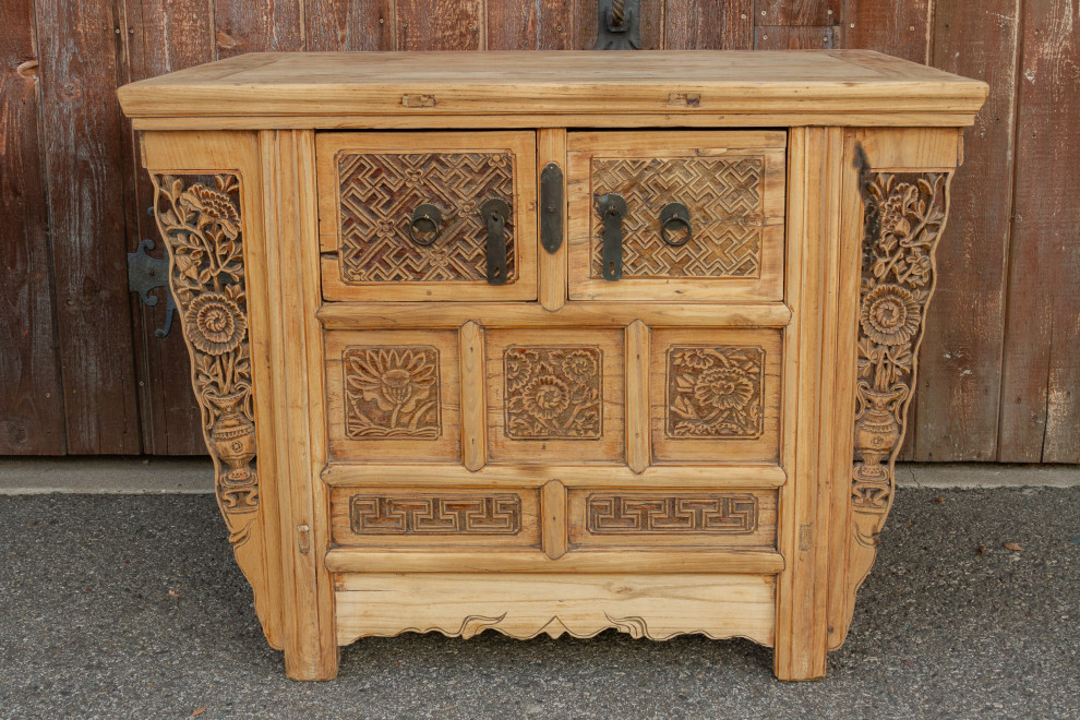 Finely Carved Asian Money Chest   Traditional   Accent Chests And Cabinets   by De cor  Houzz