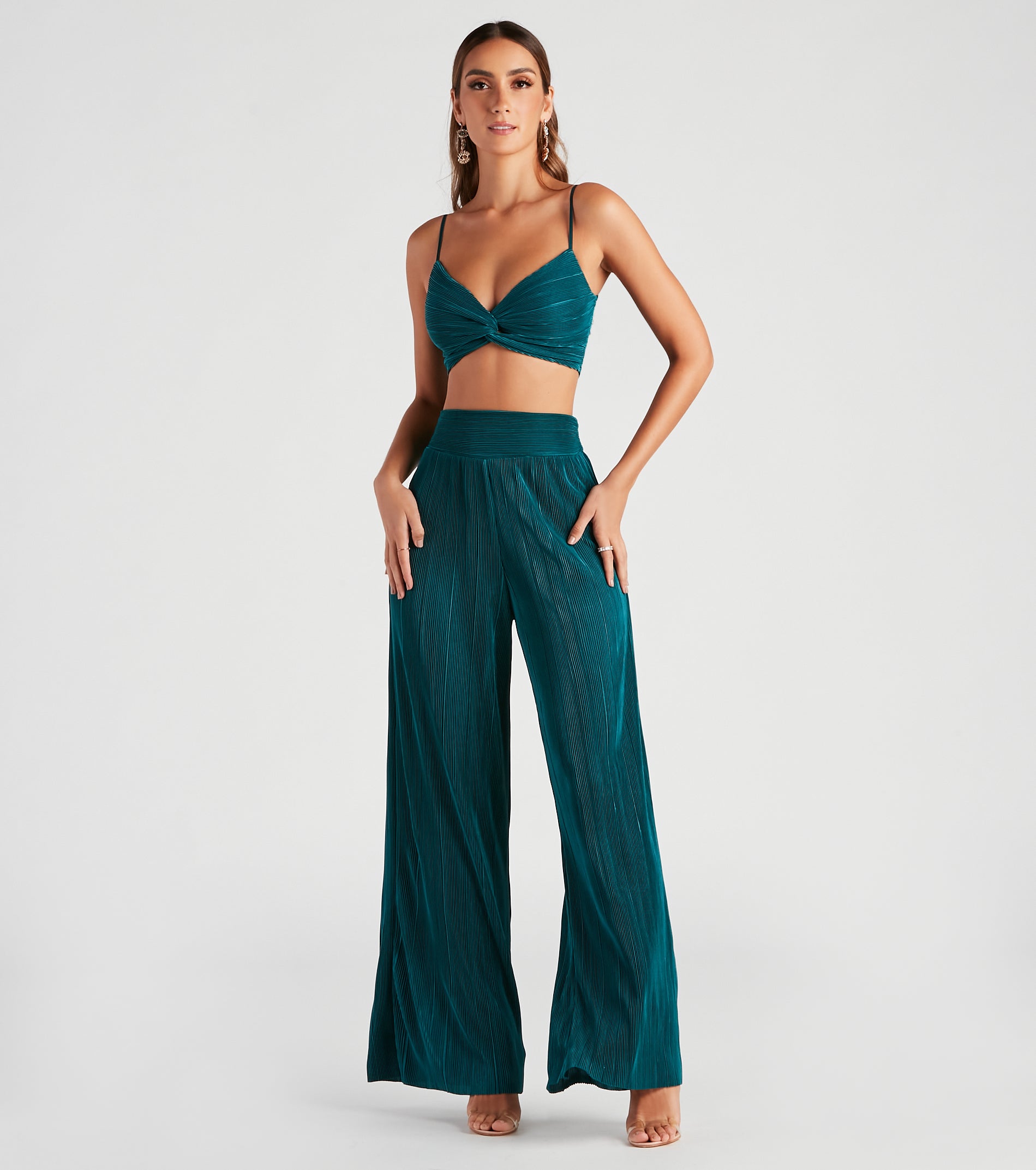 Jazz Night Twist Front Crop Top