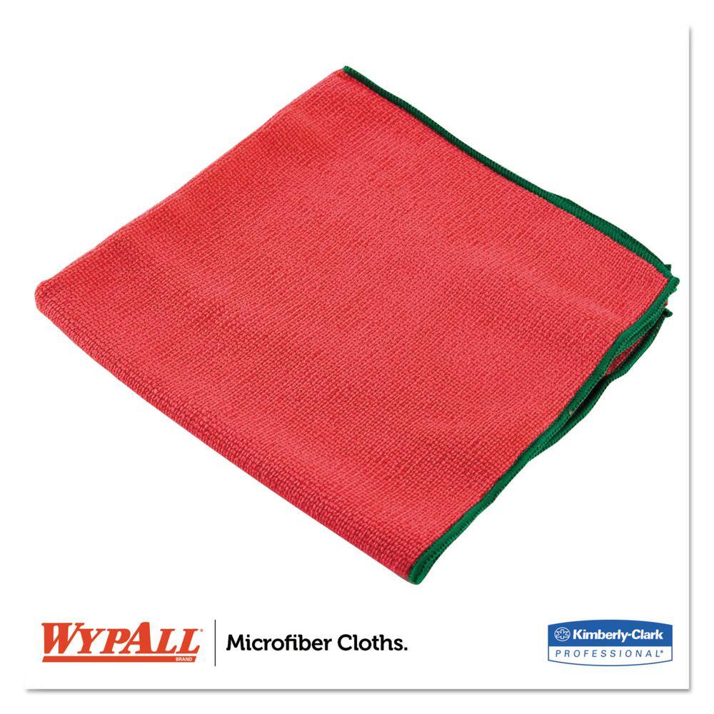 WYPALL 15-34 in. x 15-34 in. Microfiber Cloth Reusable in Red (6-Pack 4-PackCarton) KCC83980