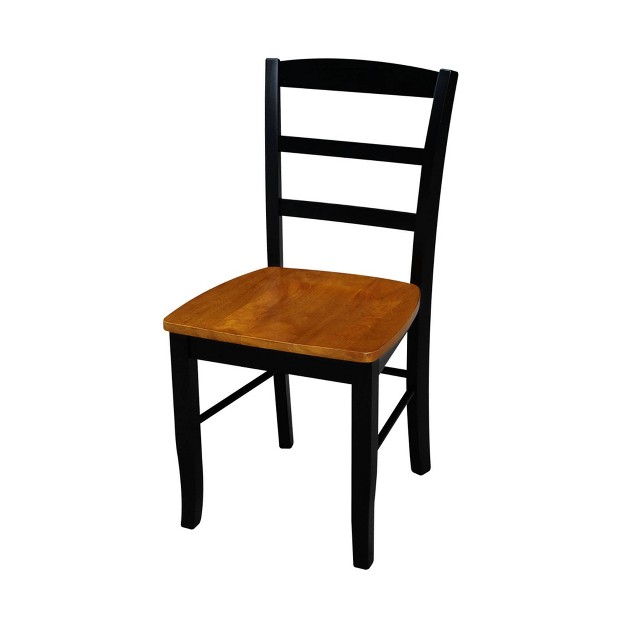 5pc Dining Set With A Dual Drop Leaf Dining Table With 4 Ladder Back Dining Chairs Black cherry International Concepts