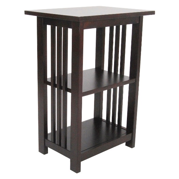 2 shelf End Table Wood Espresso Alaterre Furniture