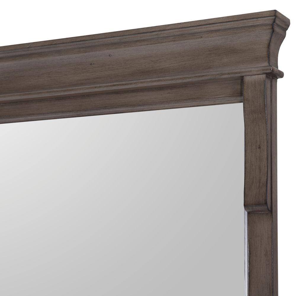 Home Decorators Collection 36 in. W x 32 in. H Framed Rectangular Bathroom Vanity Mirror in Distressed Grey NADGM3632