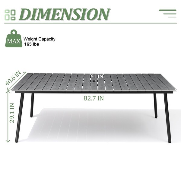 VredHom Outdoor Patio Aluminum Dining Table