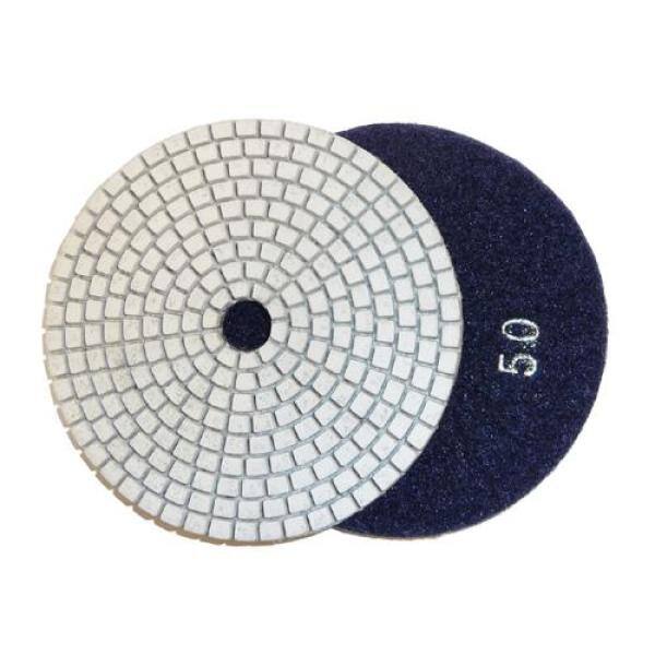 Toolocity 5 in. JHX DryWet Diamond Polishing Pads for ConcreteGranite (Set of 7) with 5 in. Back Holder Semi Rigid JHXR0102SET-BK5