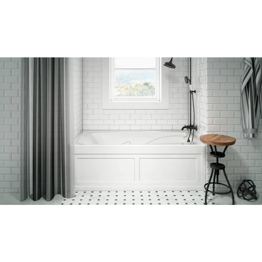 JACUZZI CETRA 60 in. x 36 in. Acrylic Rectangular Drop-In Left Drain Whirlpool Bathtub in White CET6036WLR2XXW