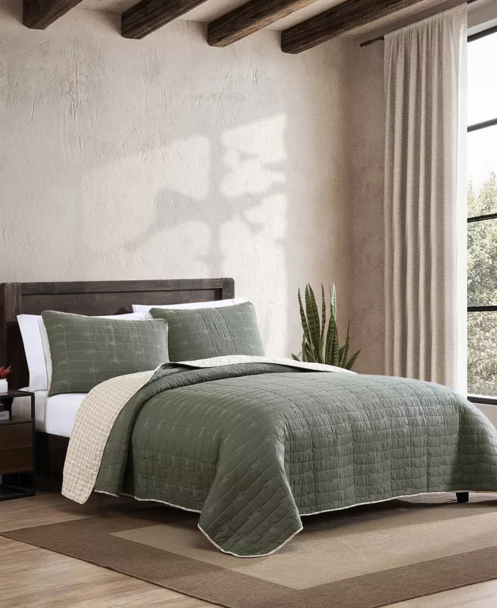 Eddie Bauer Troutdale Green Reversible 2-Piece Twin Quilt Set