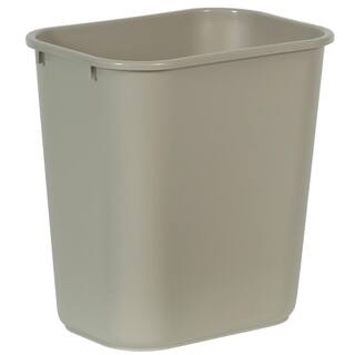 Rubbermaid Commercial Products 3.5 Gal. Gray Plastic Rectangular Deskside Trash Can RCP2955GRA