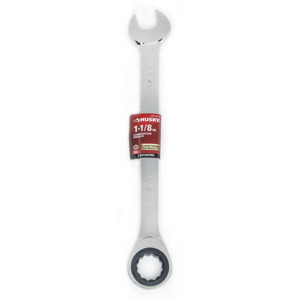 Husky 1-18 in. Ratcheting Combination Wrench (12-Point) HRW1I18