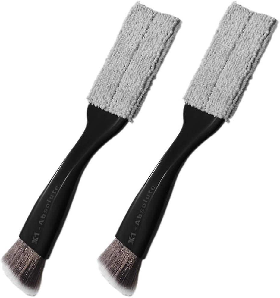 2pcs Car Cleaning Brushes Mini Duster For Car Air Vent Auto Interior Brushes Automotive Air Conditioner Cleaner And Brush Cleaning Cloth Tool