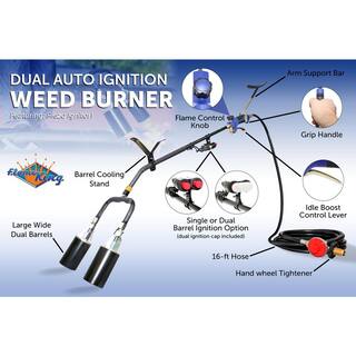 Flame King 1 Million BTU Dual Propane Torch Heavy-Duty Weed Burner Single or Dual Piezo YSN1000K