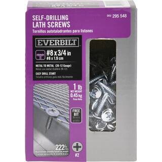 Everbilt #8 x 34 in. Truss Head Phillips Drive Lath Self-Drilling Screw 1 lb.-Box (222-Piece) 116078