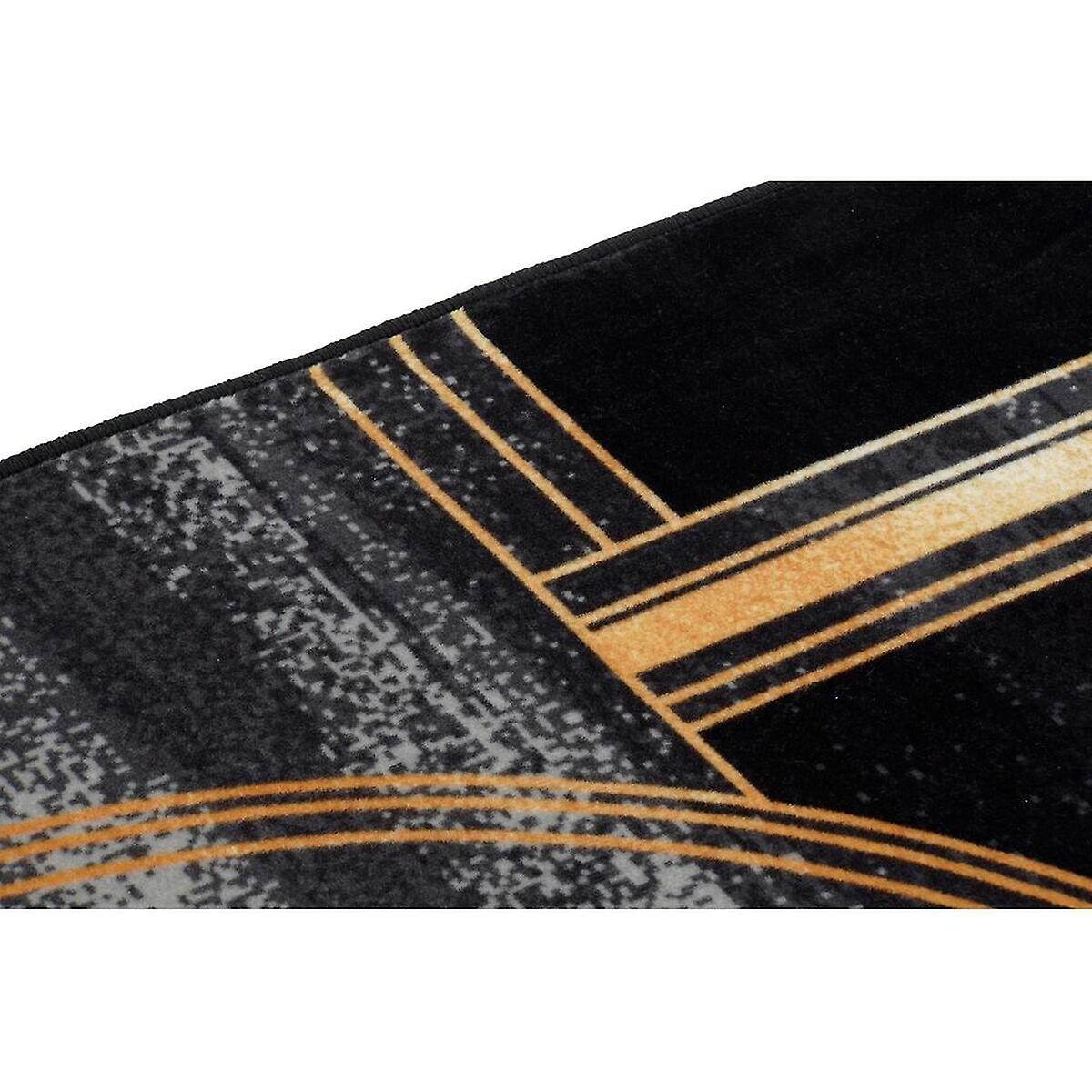 Carpet DKD Home Decor Black Golden Modern Geometric (120 x 180 x 0，4 cm)