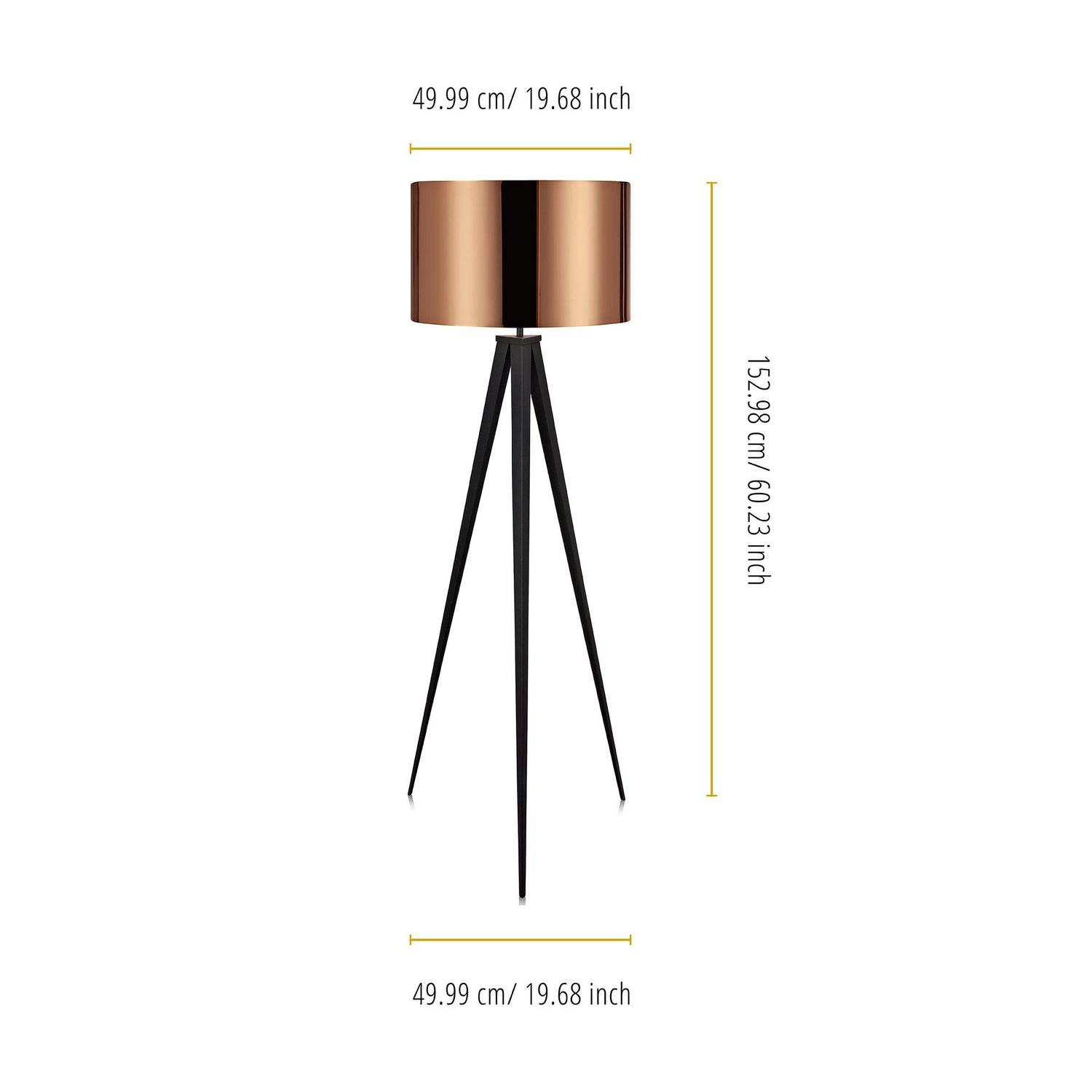 Versanora 60.23 Romanza Tripod Floor Lamp with Copper Shade