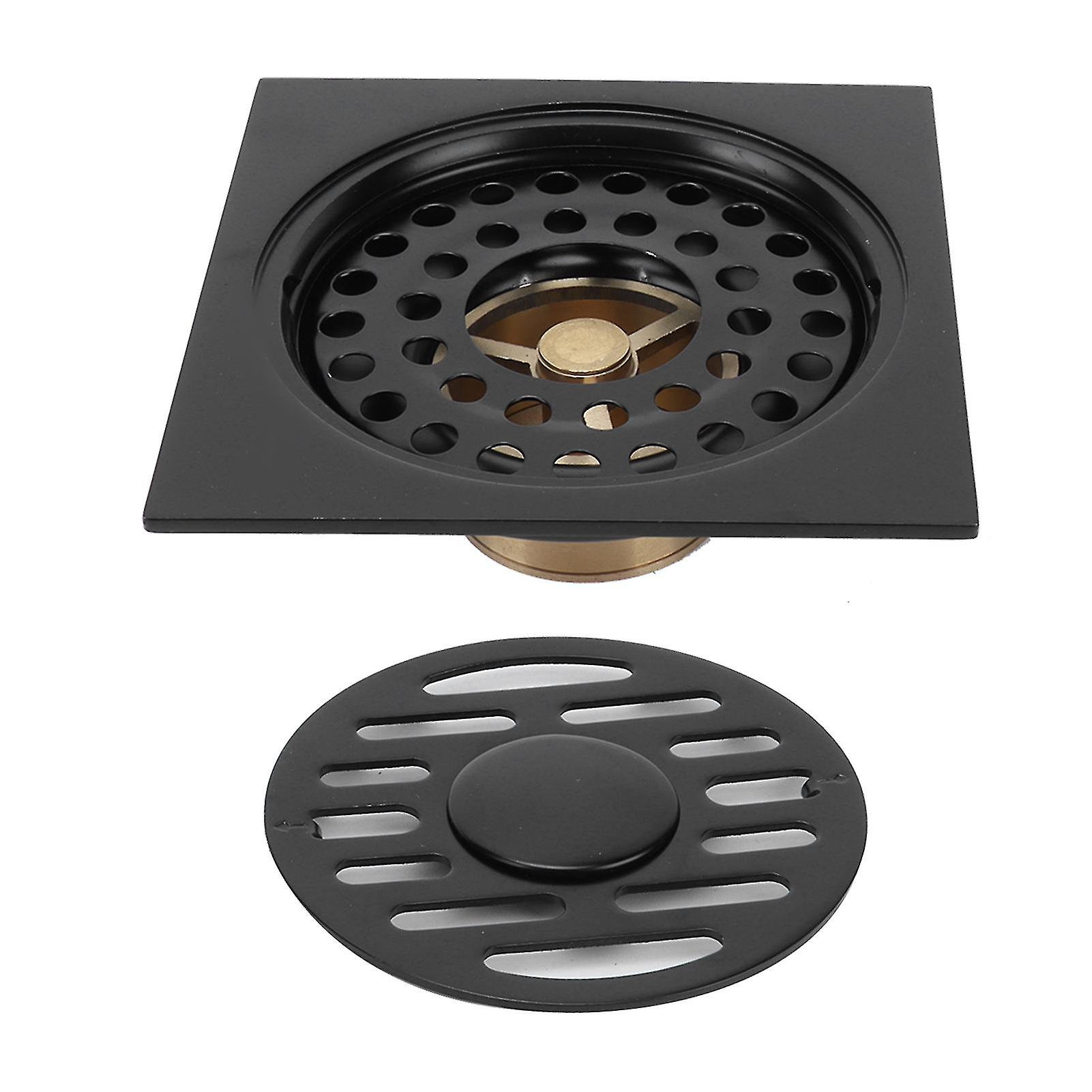 Concealed Floor Drain Set Deodorant Shower Drain Part for Bathroom Kitchen Black