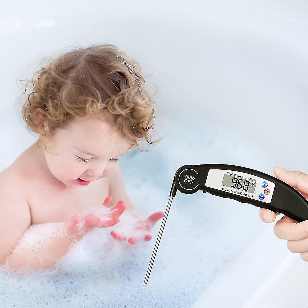 Food Thermometer， Digital Instant Read Meat Thermometer， High Accuracy Foldable Long Probe Food Cooking Thermometer With F/c， Auto On/off Cooking Ther