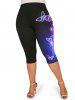 Butterfly Galaxy T-shirt and Leggings Plus Size Summer Outfit