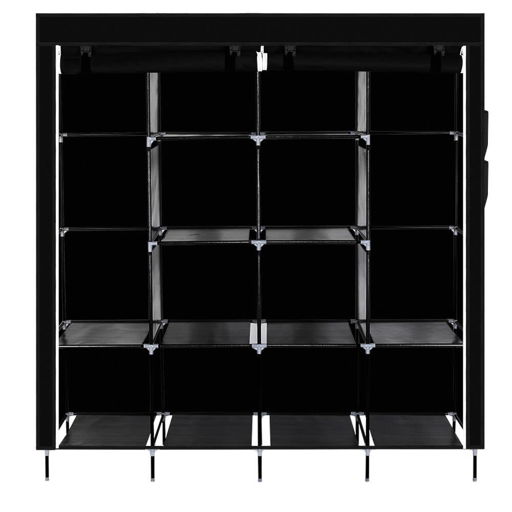 GoDecor 67" Clothes Closet Portable Wardrobe Clothes Storage Rack 12 Shelves 4 Side Pockets