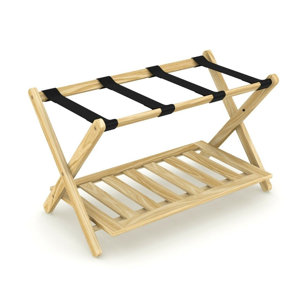 Stony Edge Luggage Rack Suitcase Stand for Guest Room with Shelf