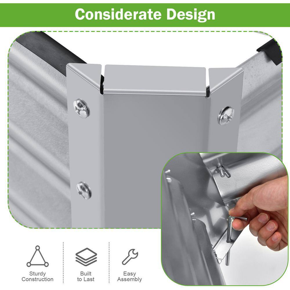 Gymax 70 in. x 35 in. x 24 in. Raised Garden Bed Large Metal Planter Box Kit for Vegetable Herb GYM09702