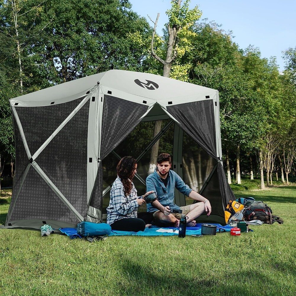 Exacme Portable Gazebo Pop up Tent for Camping  Outdoor Four Sides Pop up Clam Screen Tent with Canopy Shelter  1024 5PC