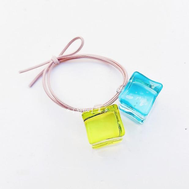 Anime Bocchi The Rock Gotoh Hitori Elastic Hair Bands Blue And Yellow Ice Cubes Hairpins Headwear Hair Ornament Jewelry Gift，hair Band