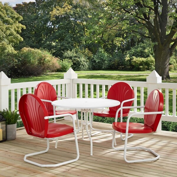 Crosley Griffith White Metal 5piece Outdoor Dining Set