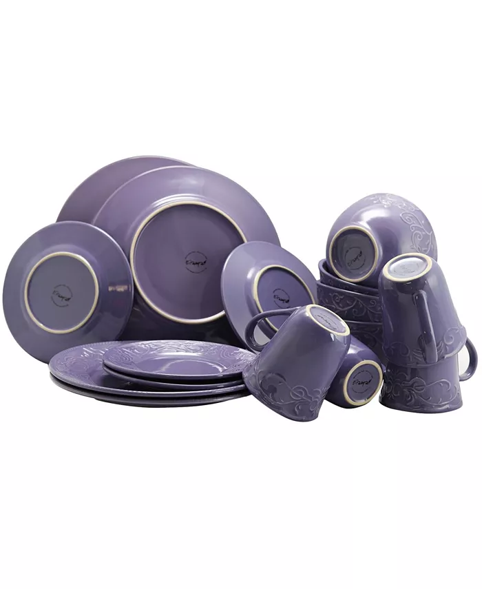 Elama Lilac Fields 16 Piece Dinnerware Set