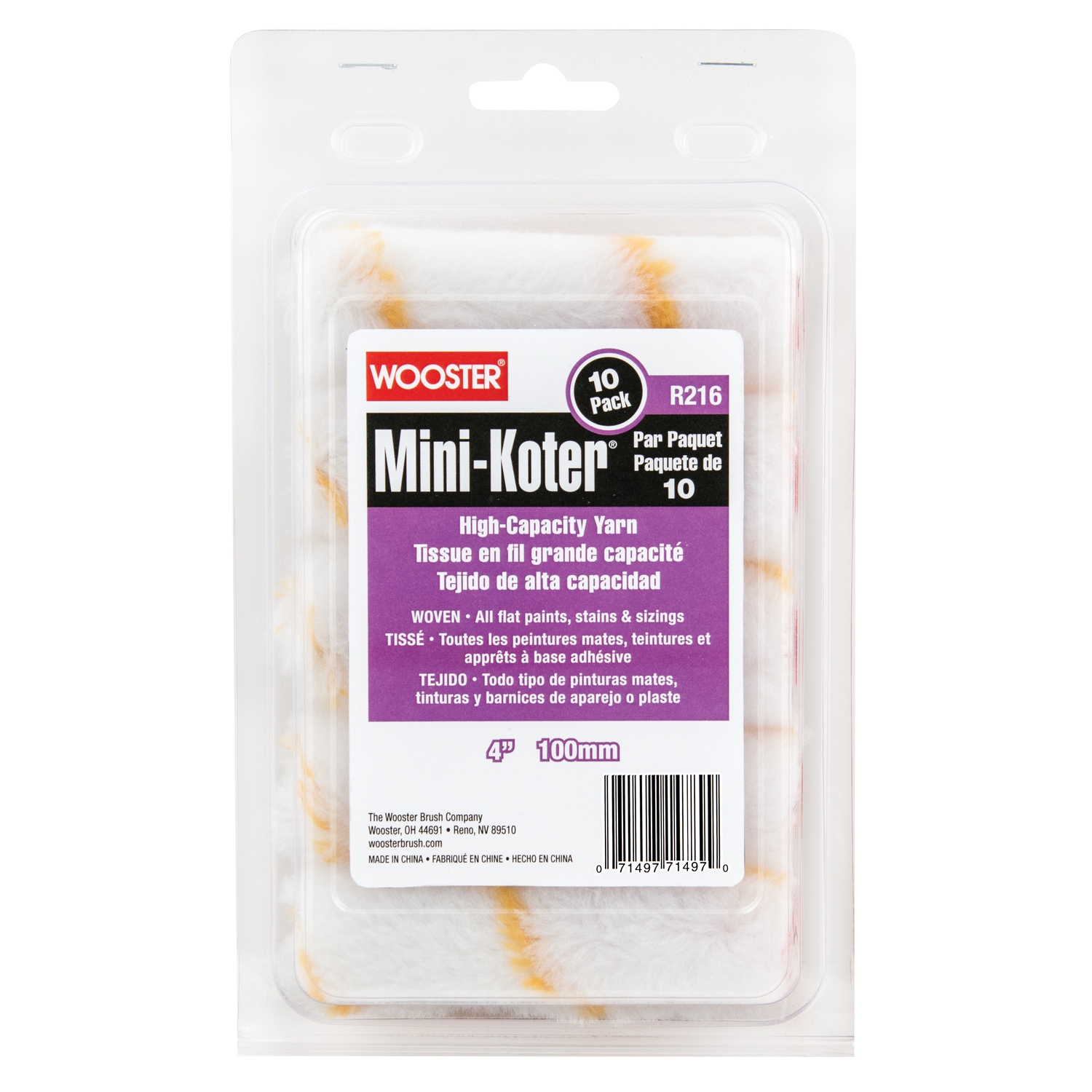 Wooster Mini-Koter Yarn 4 in. W Mini Paint Roller Cover 10 pk