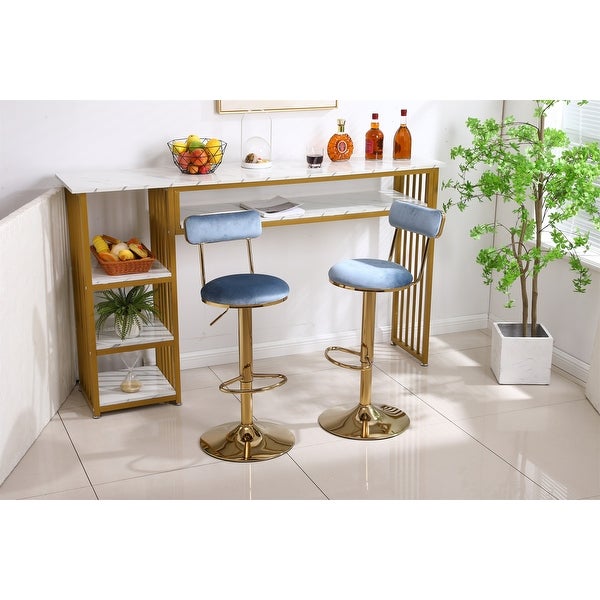 Bar Stools with Back and Footrest Counter Height Dining Chairs (Set of 2) - W16.14