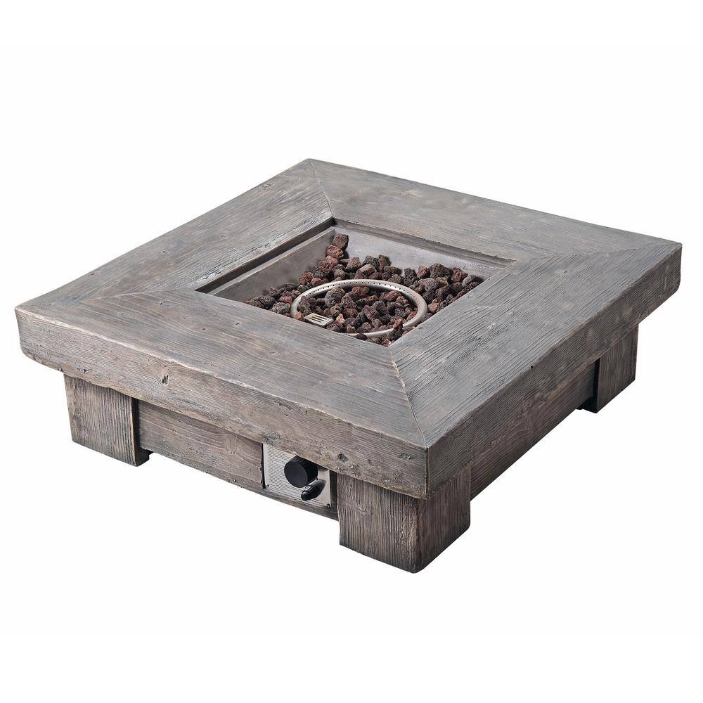 Teamson Home 35 in. Outdoor Square Light Weight Ceramic Propane Gas Fire Pit HF11501AA