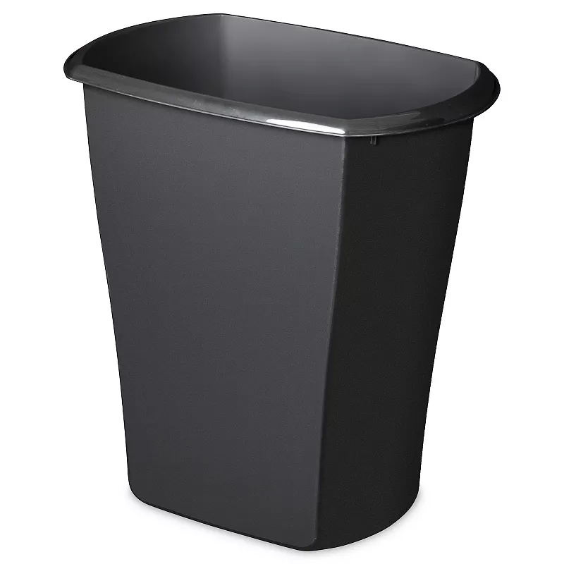 Sterilite 10539006 10 Gallon Ultra Plastic Wastebasket Trash Can， Black (6 Pack)