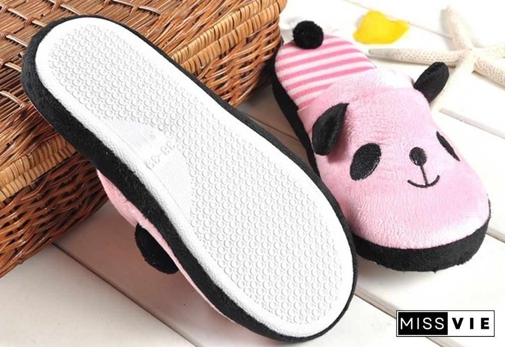 1Pair Cute Women Winter Plush Slipper Cute Panda Indoor Slippers Soft Soled Women's Cotton Slippers