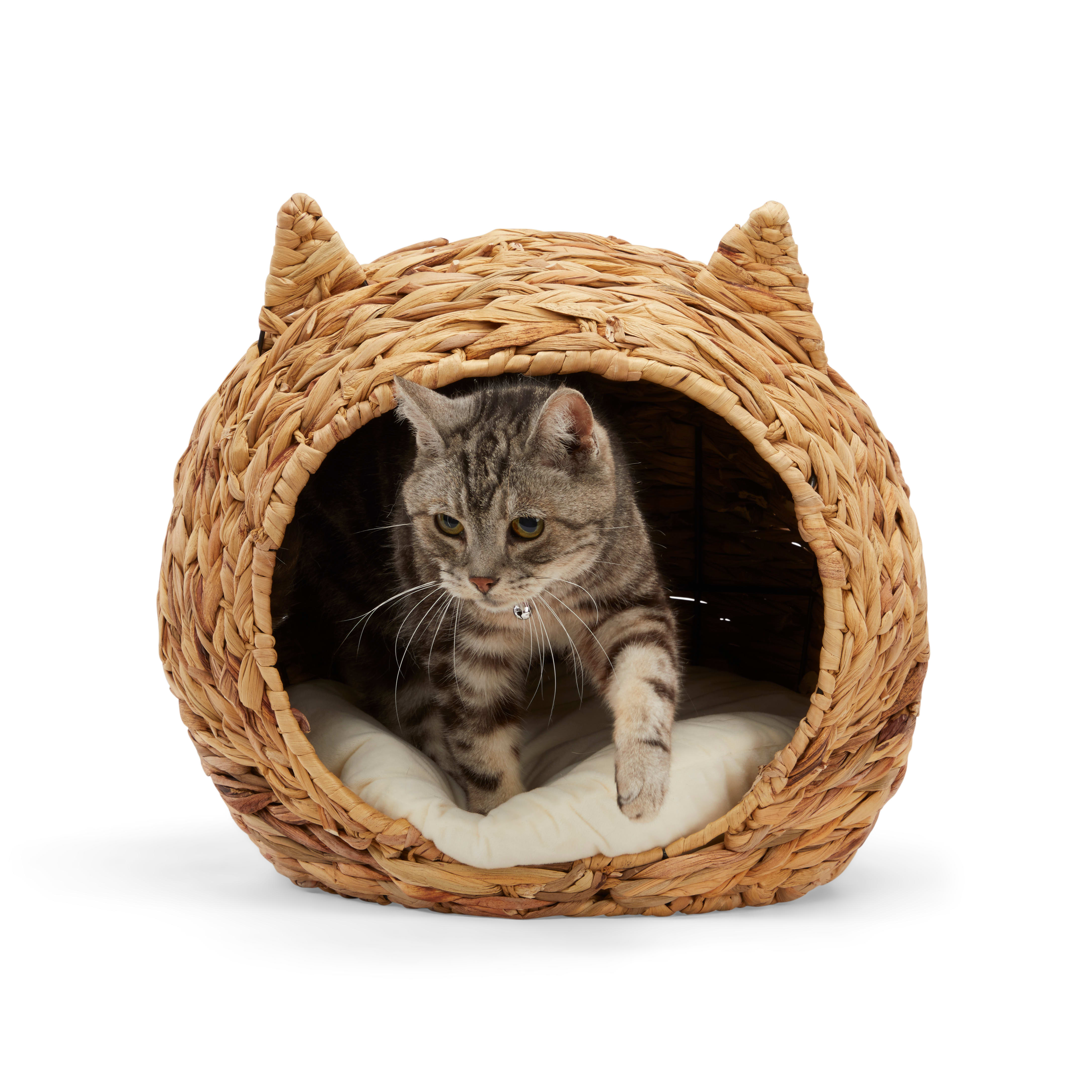 EveryYay Snooze Fest Straw Play Cave Cat Bed， 16.5