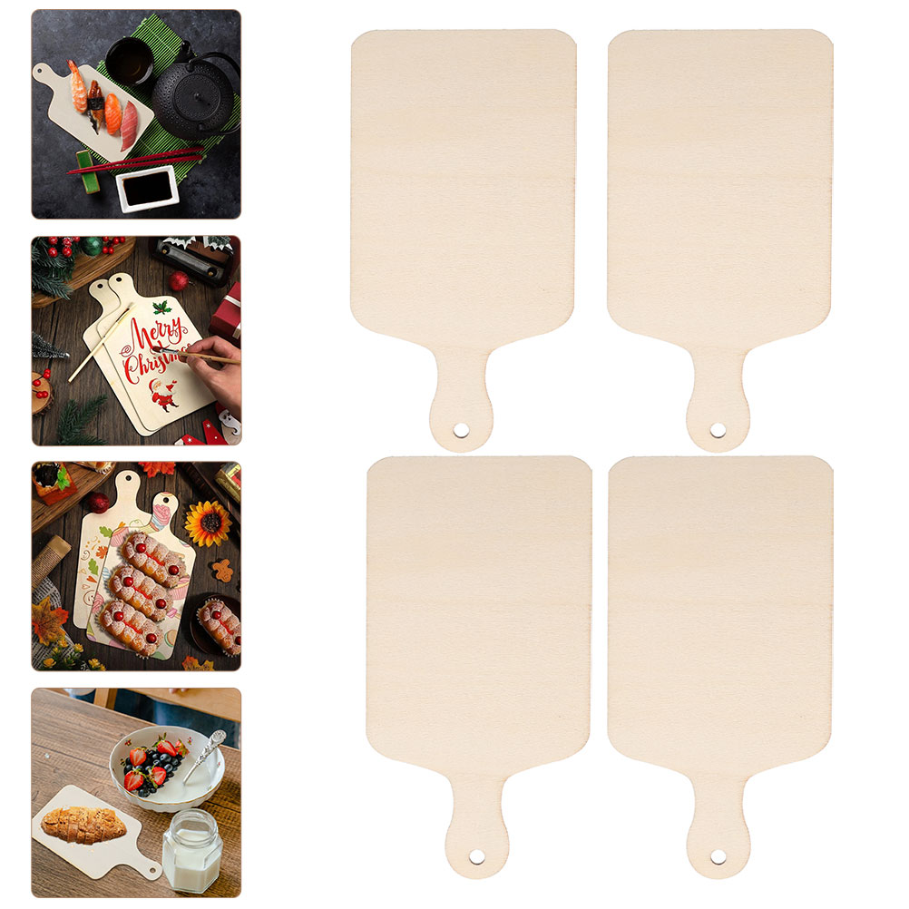 Nuolux Board Serving Small Wooden Platter Board Wood Boards Cheese Chopping Cutting Bread Decorativepizza Handlepaddle