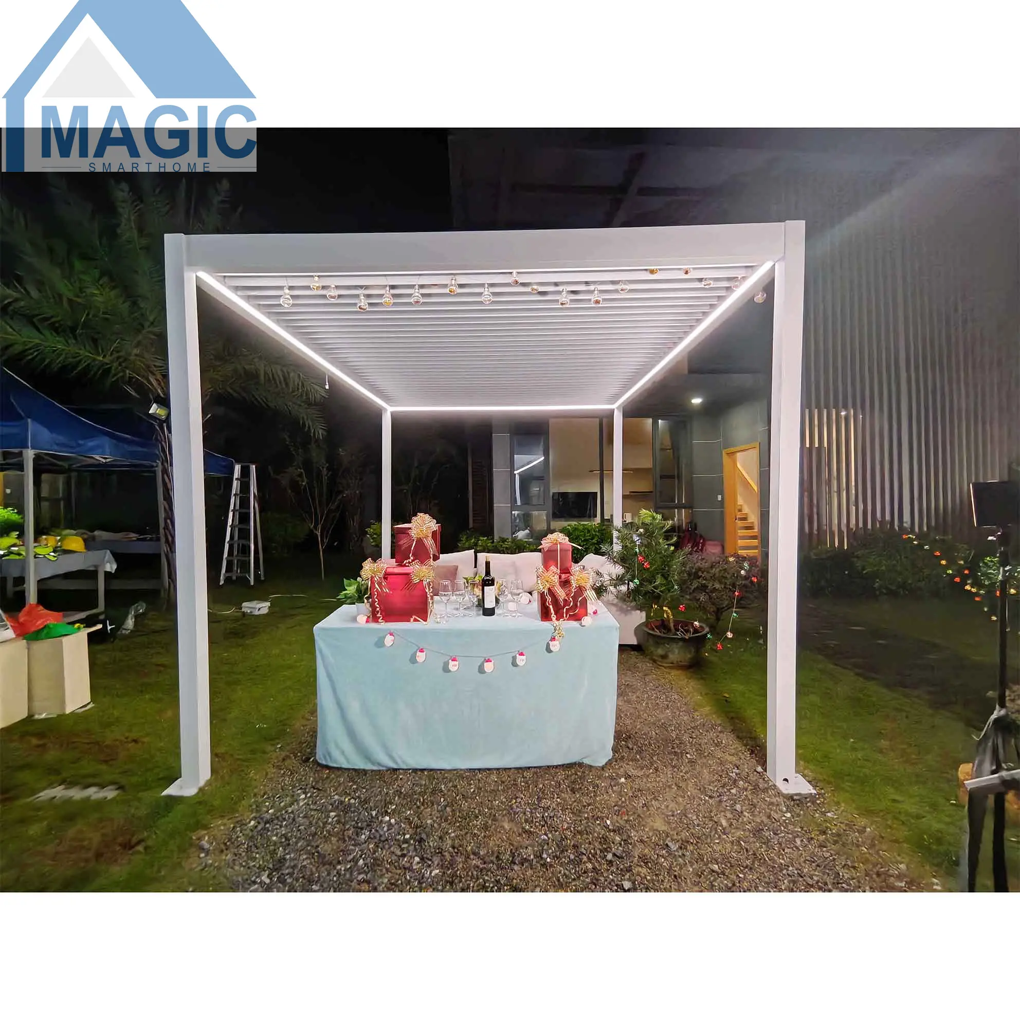 Chinese factory directly supply Standard Size Aluminum Movable Louver Gazebo Pergola Roof