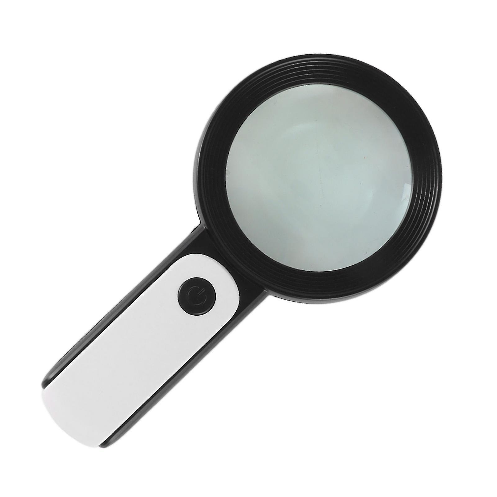 Magnifying Glass with Light 30X 18 LED Handheld Lighted Magnifier with 3 Lighting Mode for Seniors Reading Inspection Black and White