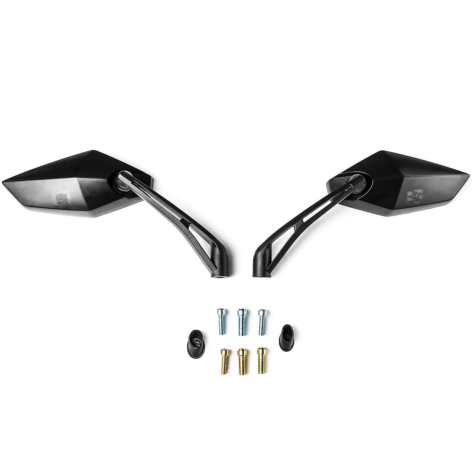 Universal Black Motorcycle Mirrors Compatible with Kawasaki Shaft Voyager ZN 700 1100 1300