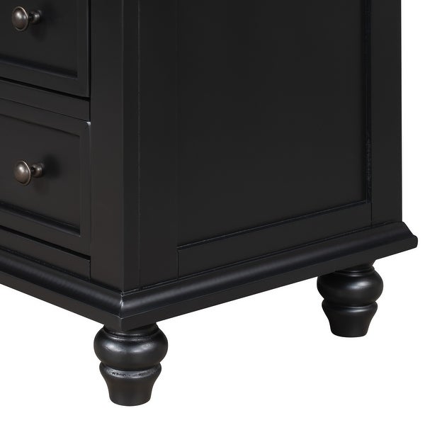 3 Drawer Storage Wood Cabinet， End Table with Pull out Tray for Entryway， Kitchen， Living Room