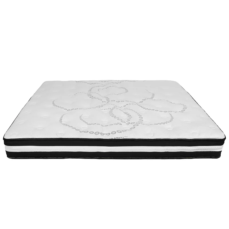 Merrick Lane Luna 10 Inch Hybrid Mattress CertiPUR-US Certified Foam and Pocket Spring Mattress in a Box