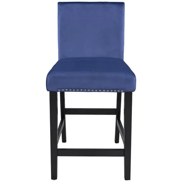 4 Pieces Wooden Counter Height Upholstered Dining Chairs for Small Places, Black Legs