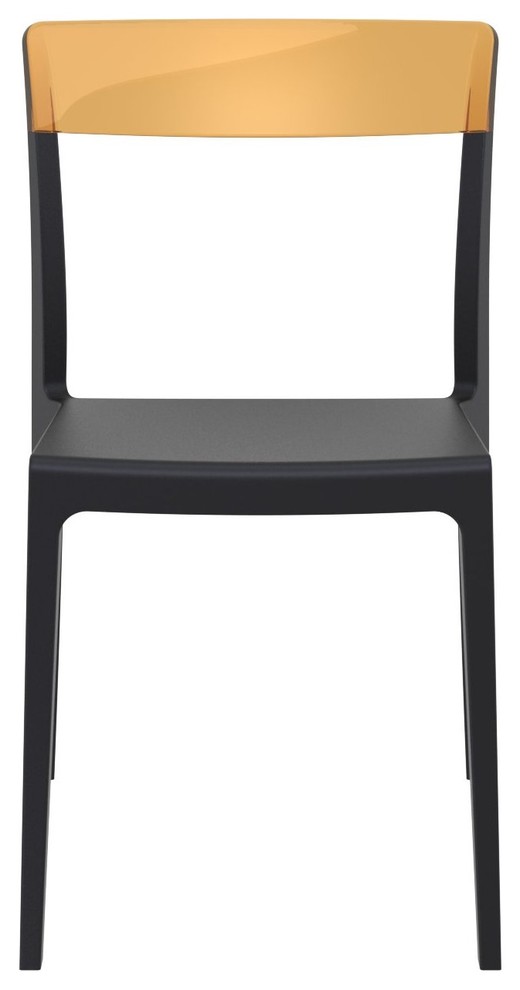 Flash Dining Chair  Black Transparent Amber  Set of 2   Contemporary   Outdoor Dining Chairs   by Compamia  Houzz