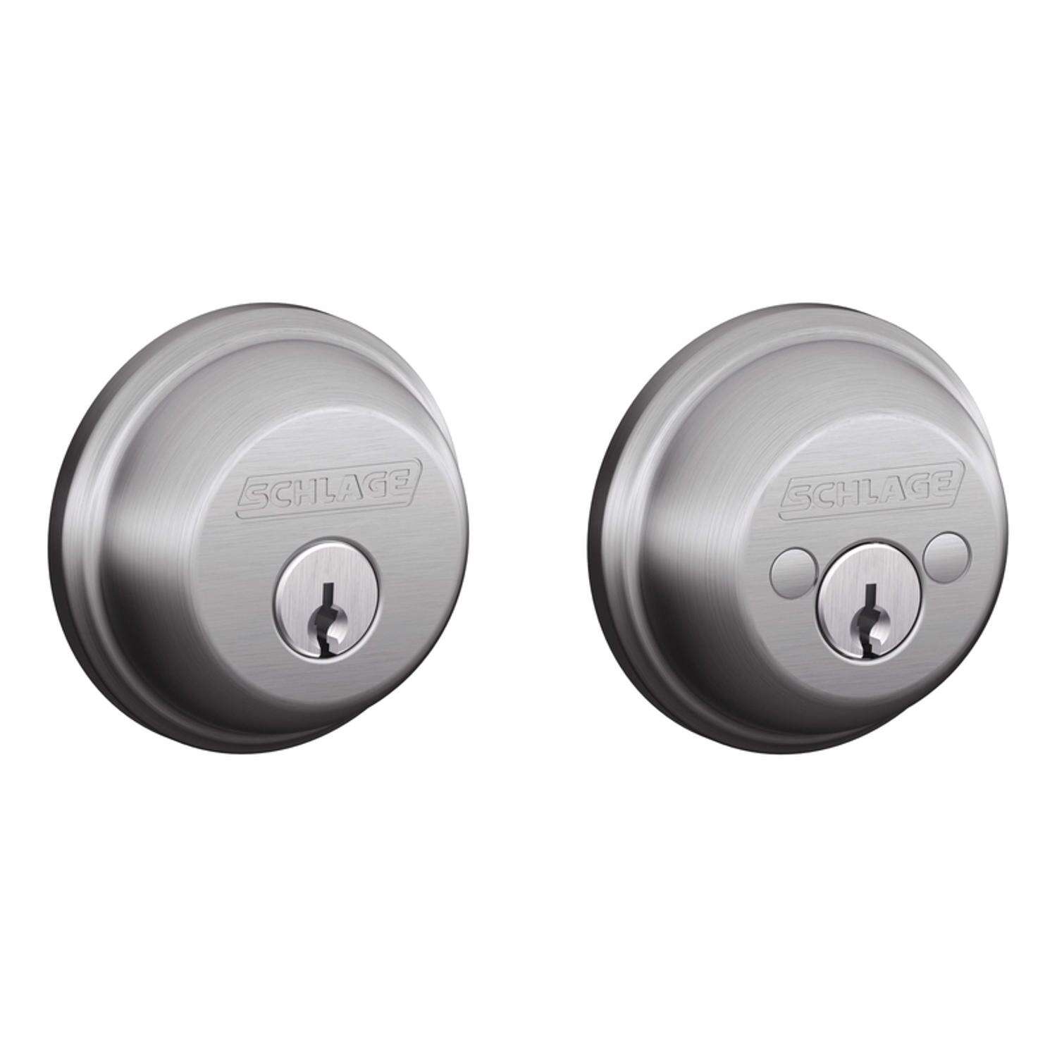 Schlage Satin Chrome Zinc Double Cylinder Deadbolt