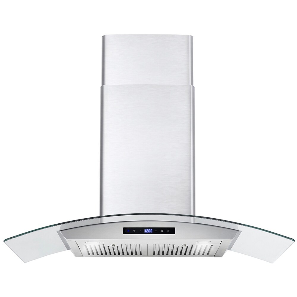 Cosmo 36 in. Ducted Wall Mount Range Hood in Stainless Steel with Touch Controls  LED Lighting and Permanent Filters