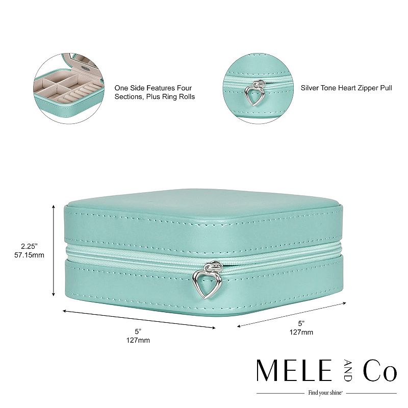 Mele and Co. Mint Green Faux-Leather Josette Travel Jewelry Case