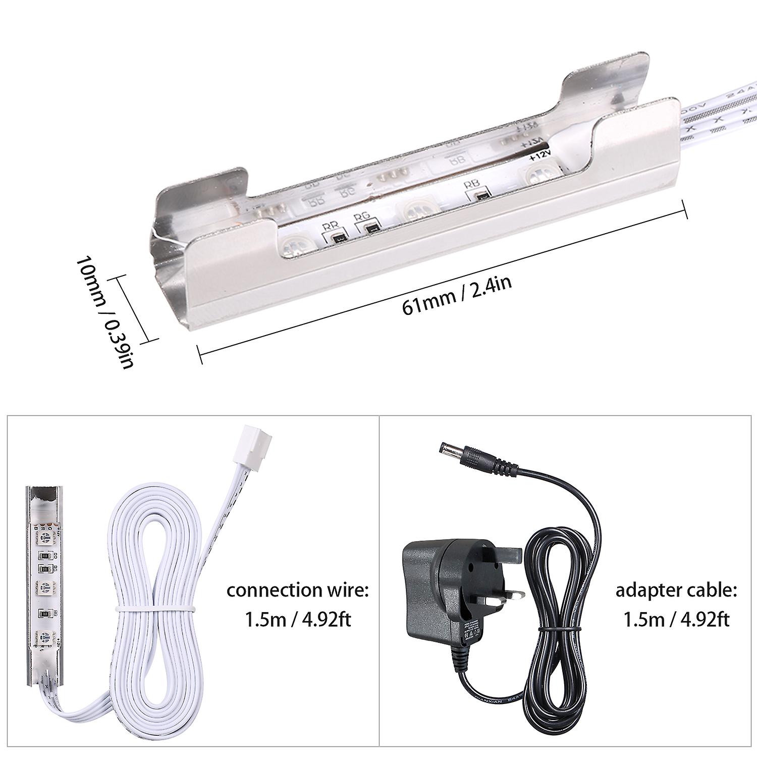 4pcs Glass Clip Lights 1 Adapter 1 Remote Control 1 Ir Controller 1 Junction Box 1 User Manual  Uk Plug