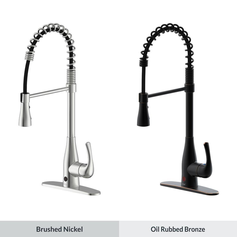 FLOW Motion Activated Single-Handle Pull-Down Spring Neck Sprayer Kitchen Faucet in Oil Rubbed Bronze SpringNeck-ORB