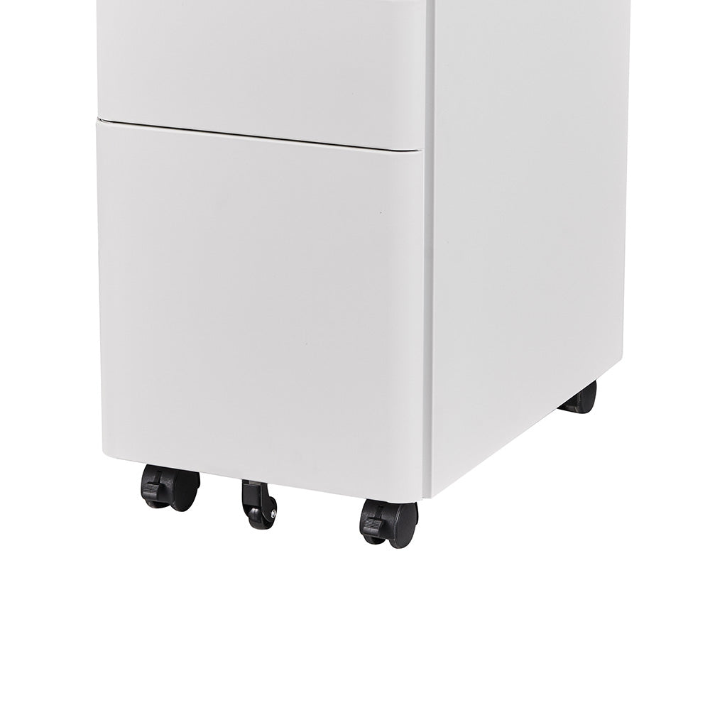 MARLO 3 Drawer Slim Mobile Cabinet - White