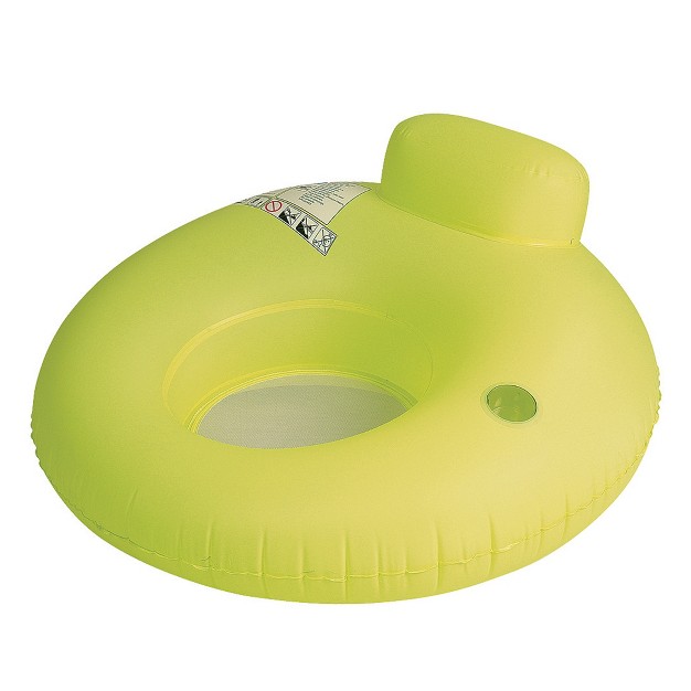 Inflatable 1 person Water Sofa Swimming Pool Inner Tube Lounger Float Neon Yellow