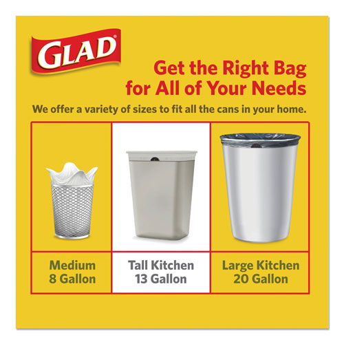 Clorox Glad OdorShield Tall Kitchen Drawstring Bags | 13 gal， 0.95 mil， 24