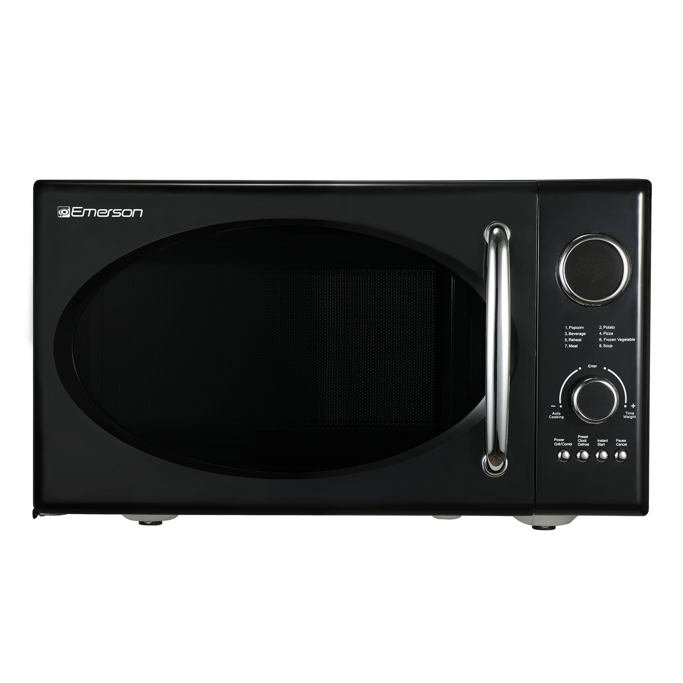 Emerson 0.9 CU. FT., 800W RETRO BLACK MICROWAVE OVEN WITH GRILL